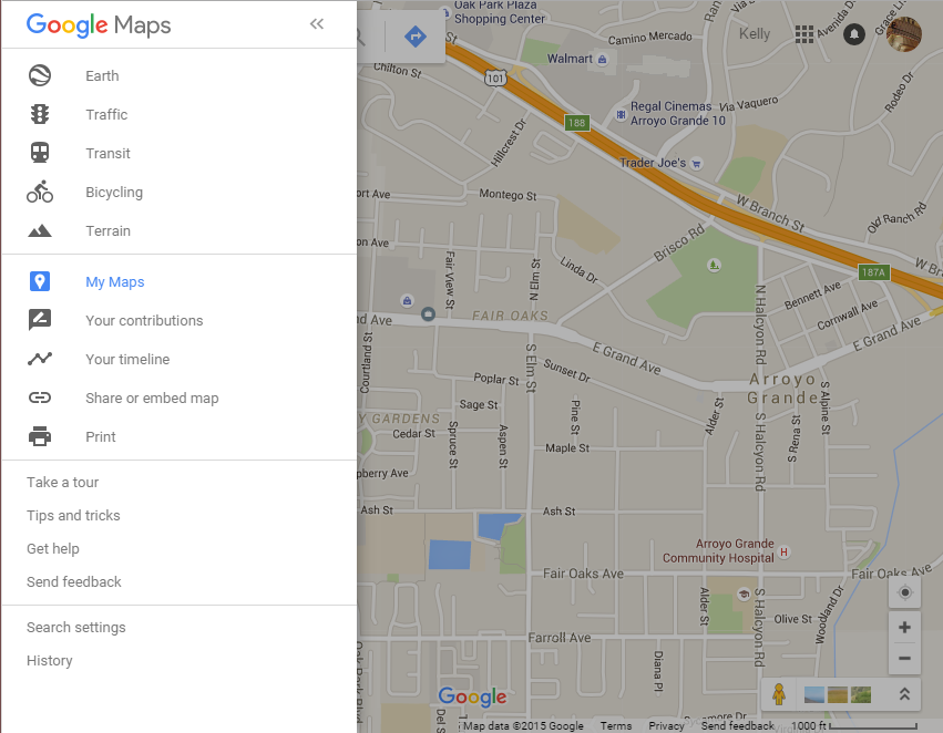 google maps create new