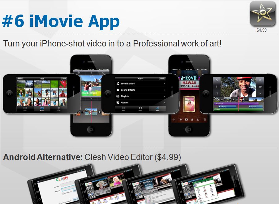 iMovie Clesh video smartphone app1
