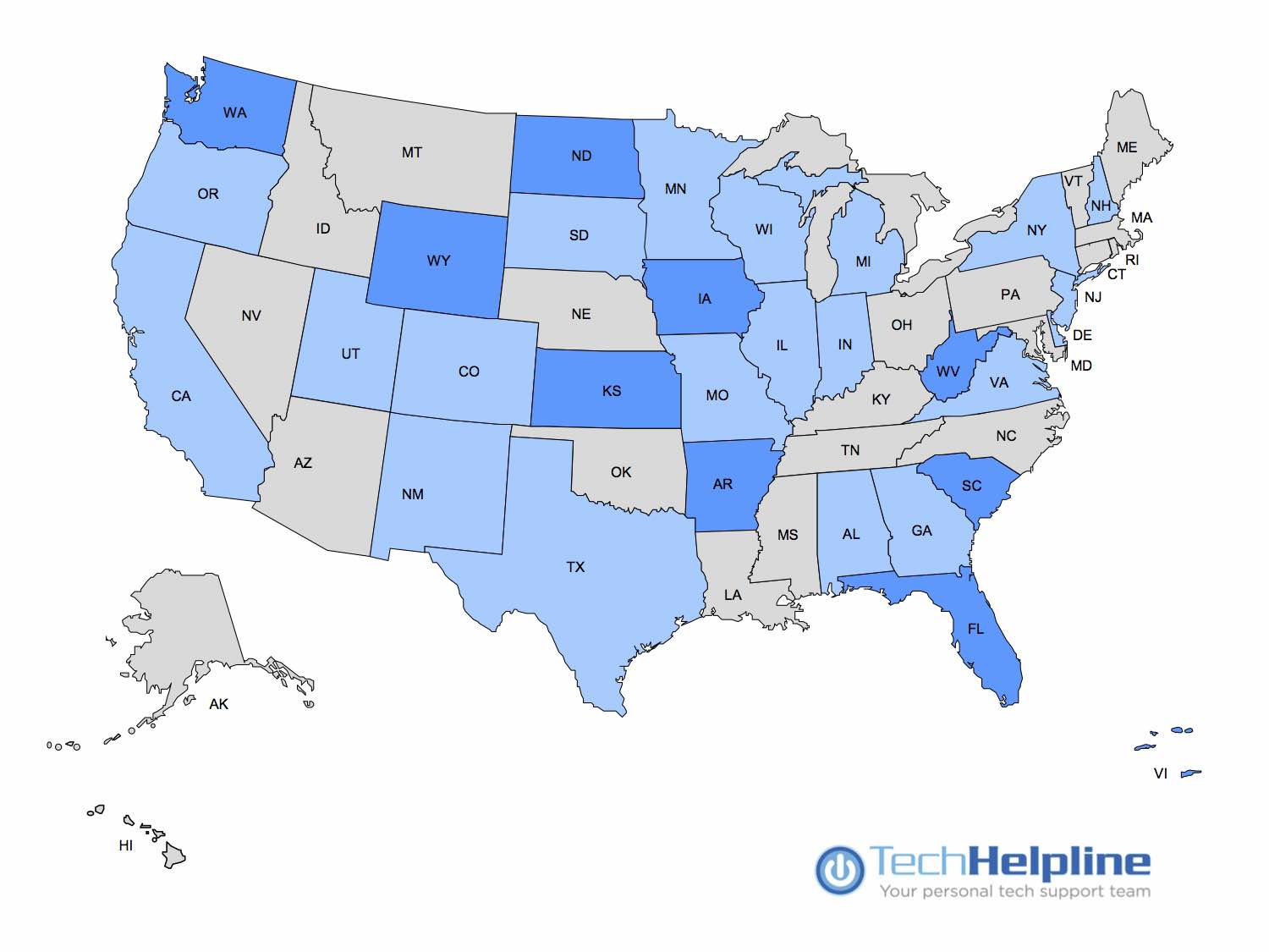 techhelp us coverage map